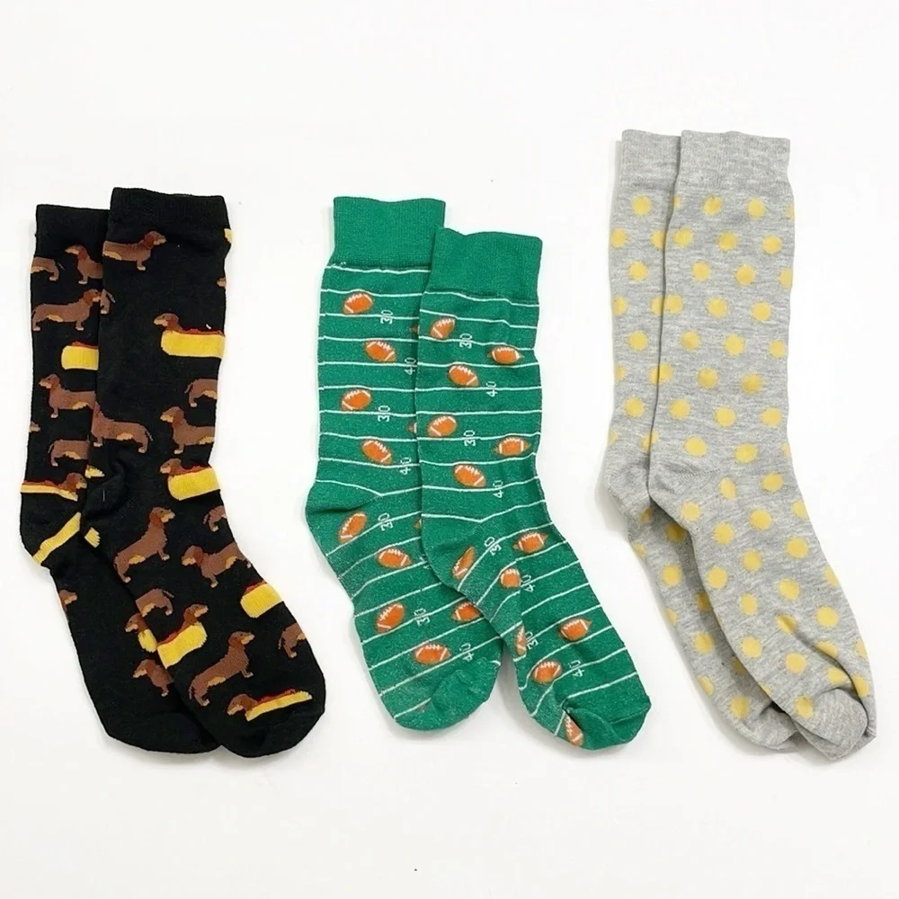 Men’s mixed pattern crew socks - Set of 3